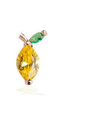 Fashion Color Zircon Fruit Pendant Gold Plated Copper Earrings Wholesale jewelry