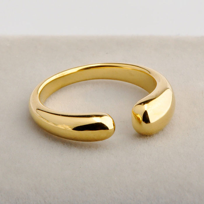 Wholesale Simple Style Solid Color Titanium Steel Open Ring