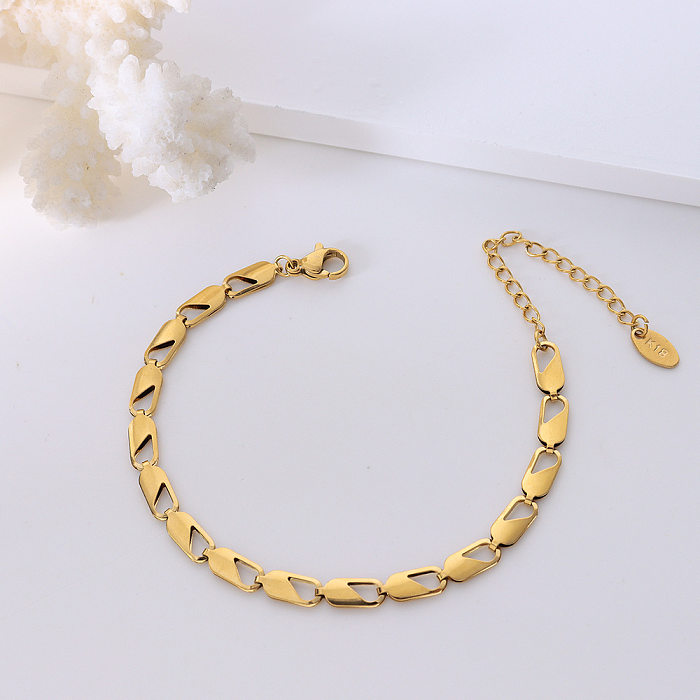 European And American Titanium Steel Plated 18k Gold Chain Necklace Bracelet