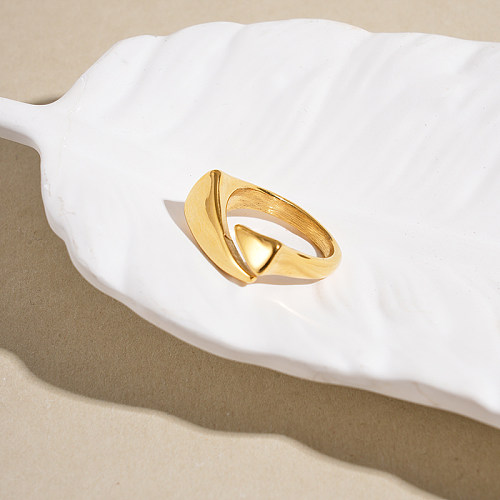 Venda por atacado de férias estilo moderno estilo clássico cor sólida chapeamento de aço inoxidável anéis banhados a ouro