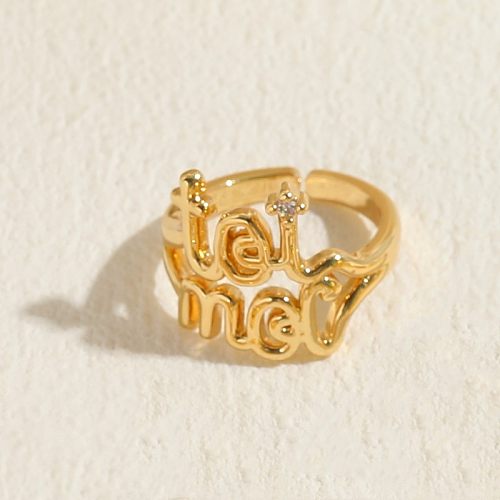 Elegant Luxurious Devil'S Eye Star Oval Copper Plating Inlay Glass Zircon 14K Gold Plated Open Rings