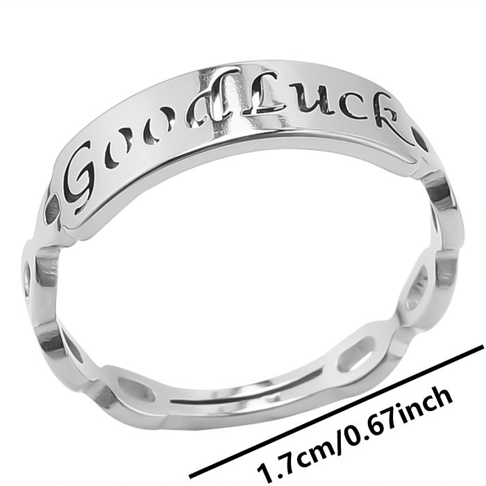 Commute Letter Stainless Steel Plating Gold Plated Rings