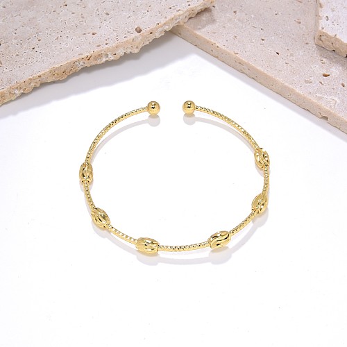 Bracelet plaqué or en cuivre en forme de cœur ovale de Style Simple INS en vrac
