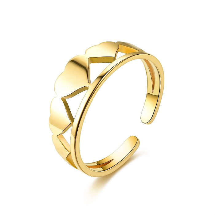 Fashion Jewelry  Adjustable Titanium Steel 18K Gold Simple Ring