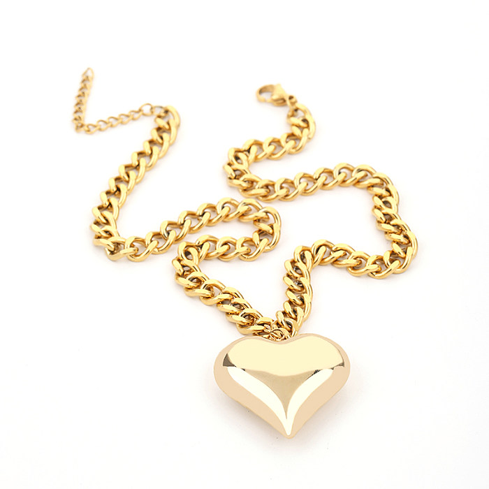 Sweet Streetwear Bracelets en acier titane en forme de coeur boucles d'oreilles collier