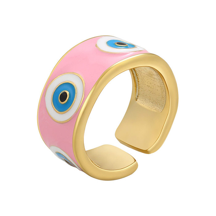 Color Dripping Eye Ring Color Matching Peach Heart Eye Opening Ring Wholesale
