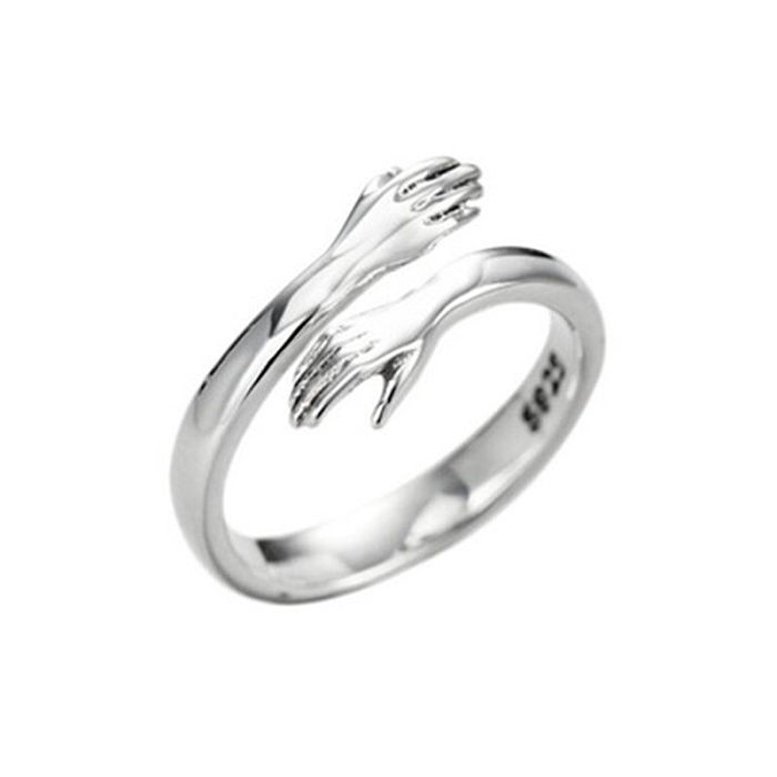 Simple Style Hand Stainless Steel Plating Open Ring 1 Piece