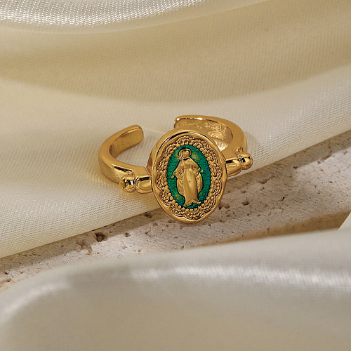 O estilo simples feericamente comuta anéis abertos banhados a ouro humanos do chapeamento de cobre 18K