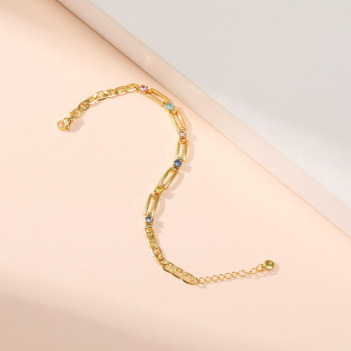 Neues verkupfertes 18K-Realgold-Trendarmband mit kreativem Hohlzirkon-Temperament, kleiner Schmuck im Großhandel