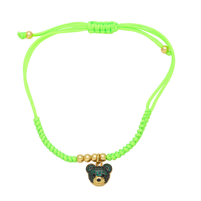 Bracelets à cordon plaqués or 18 carats avec incrustation de cuivre et corde d'ours de vacances