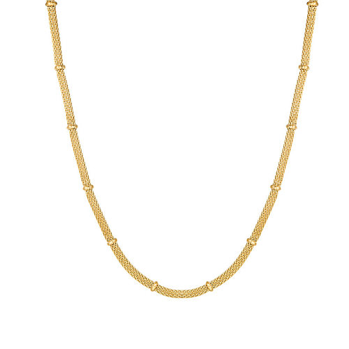 Simple Style Solid Color Titanium Steel Plating 18K Gold Plated Bracelets Necklace