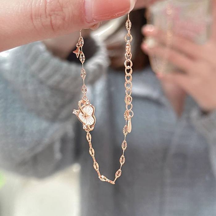 Senz Track-Halskette für Frauen mit Herz-Perlmutterfalter-Anhänger von besonderem Interesse, leichte, luxuriöse herzförmige Schlüsselbein-Halskette, süßes mädchenhaftes Ornament
