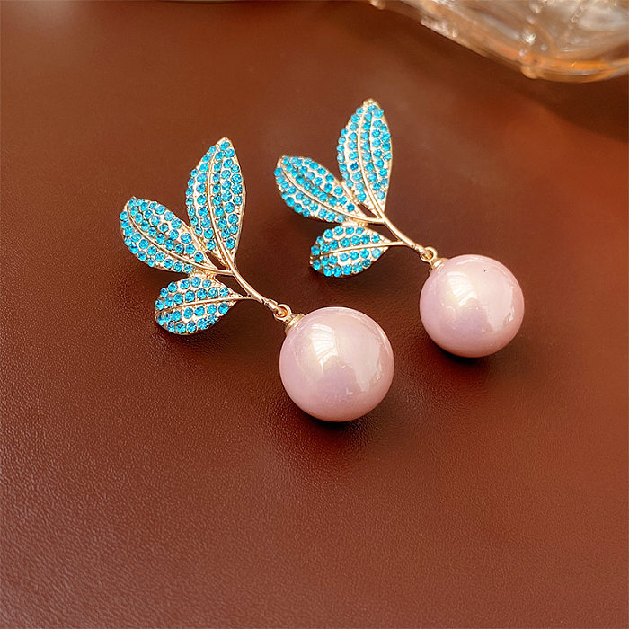 1 par de brincos de orelha de cobre com revestimento de flores retrô elegantes