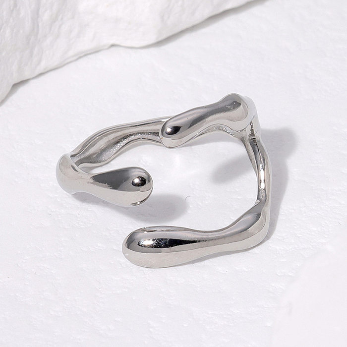 Simple Style Geometric Stainless Steel Irregular Plating Open Rings