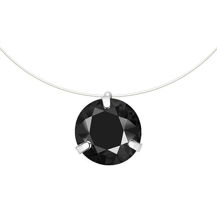 Simple Style Round Copper Zircon Necklace Pendant In Bulk