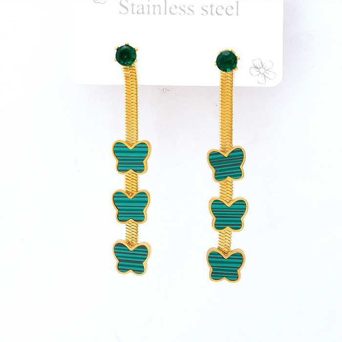 Modern Style Butterfly Titanium Steel Plating Bracelets Earrings Necklace