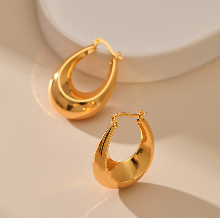 1 Pair Fashion U Shape Copper Plating Earrings