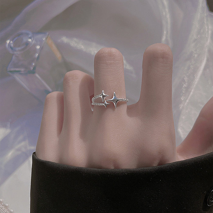 Simple Style Star Copper Plating Rings