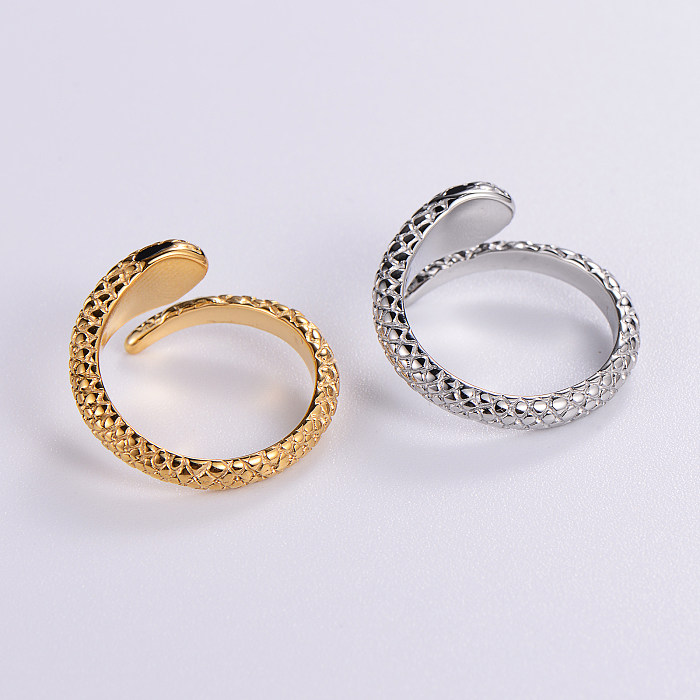 Casual Simple Style Snake Stainless Steel Plating 18K Gold Plated Open Rings