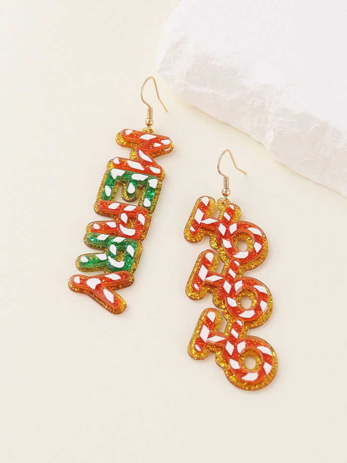 1 Pair Simple Style Letter Printing Copper Drop Earrings