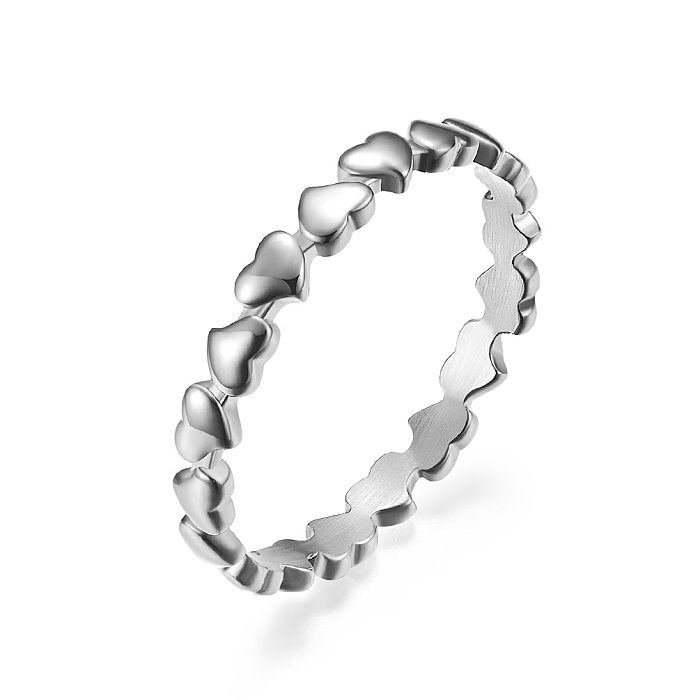 Sweet Heart Shape Titanium Steel Rings Polishing Stainless Steel Rings
