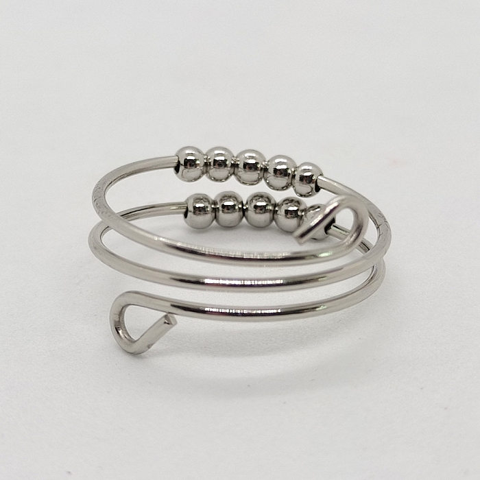 Retro Round Stainless Steel Copper Rings 1 Piece