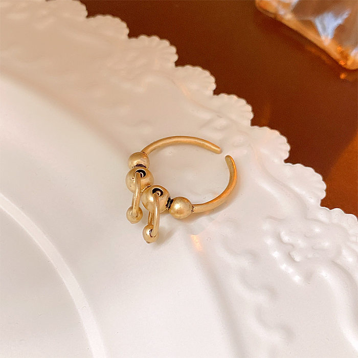 Retro Solid Color Copper Gold Plated Rings In Bulk