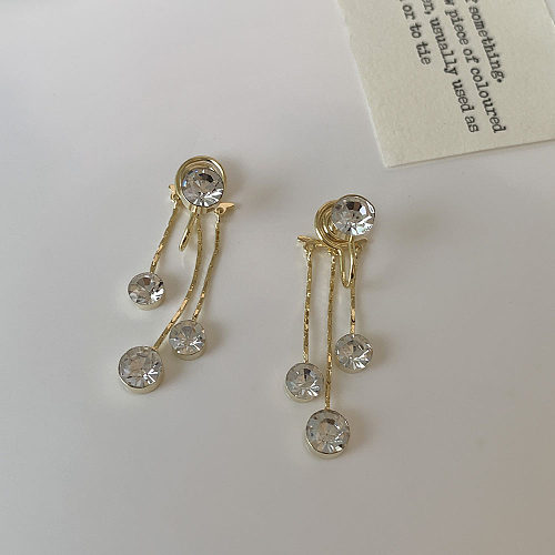 Boucles d'oreilles pendantes en cuivre et Zircon, 1 paire de pampilles douces, incrustations de placage, manchettes d'oreilles