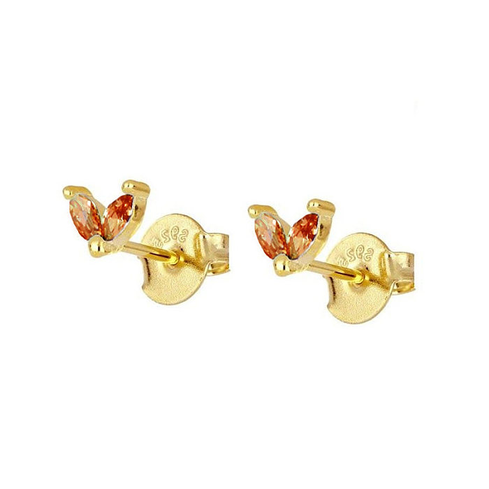 Boucles d'oreilles feuille Zircon boucles d'oreilles minimalistes boucles d'oreilles minimalistes en forme de fleur