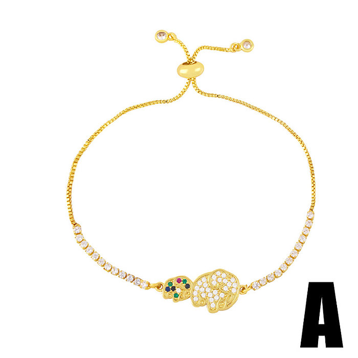 Elephant Bracelet European And American Fashion Personality Micro-inlaid Color Zircon Butterfly Adjustable Bracelet