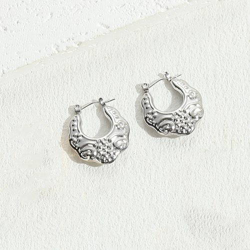 1 paire de boucles d'oreilles en cuivre plaqué or 14 carats, style classique, forme C, couleur unie