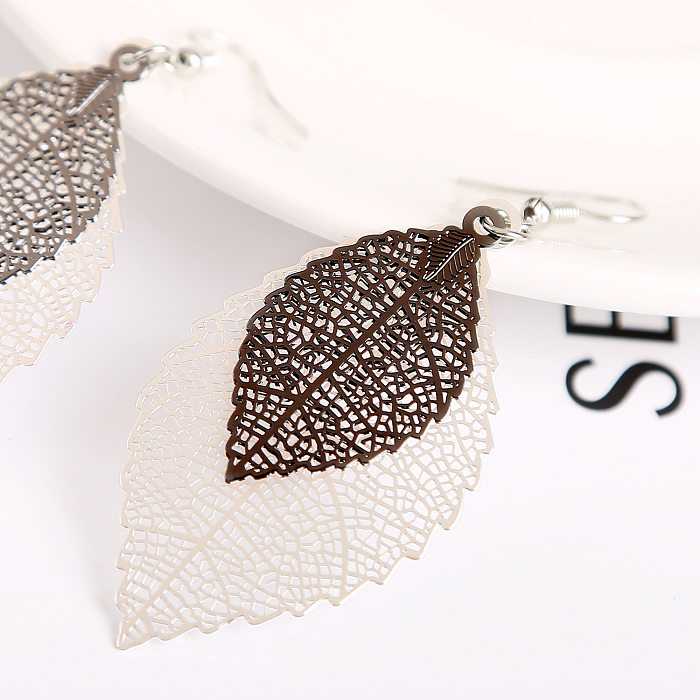 Fashion Leaf Copper Plating Earrings 1 Pair