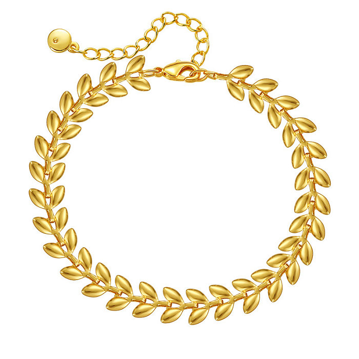 IG Style Grain Copper Plating 18K Gold Plated Bracelets