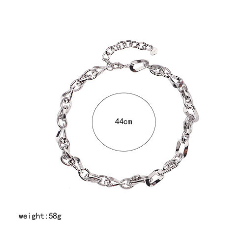 Hip-Hop Rock Cool Style Geometric Copper Silver Plated Necklace