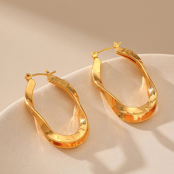 1 Pair Modern Style Geometric Plating Copper 18K Gold Plated Earrings