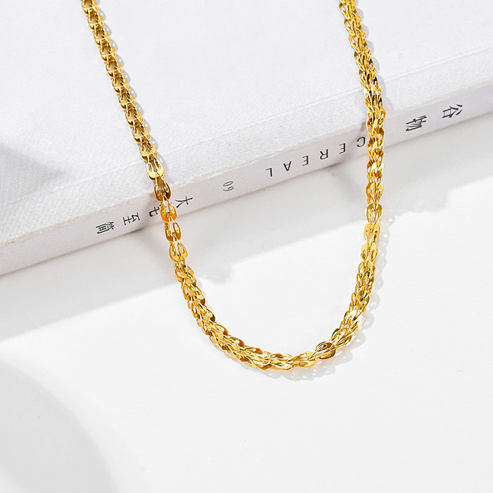 Fashion Heart Shape Solid Color Titanium Steel Inlaid Gold Bracelets Necklace
