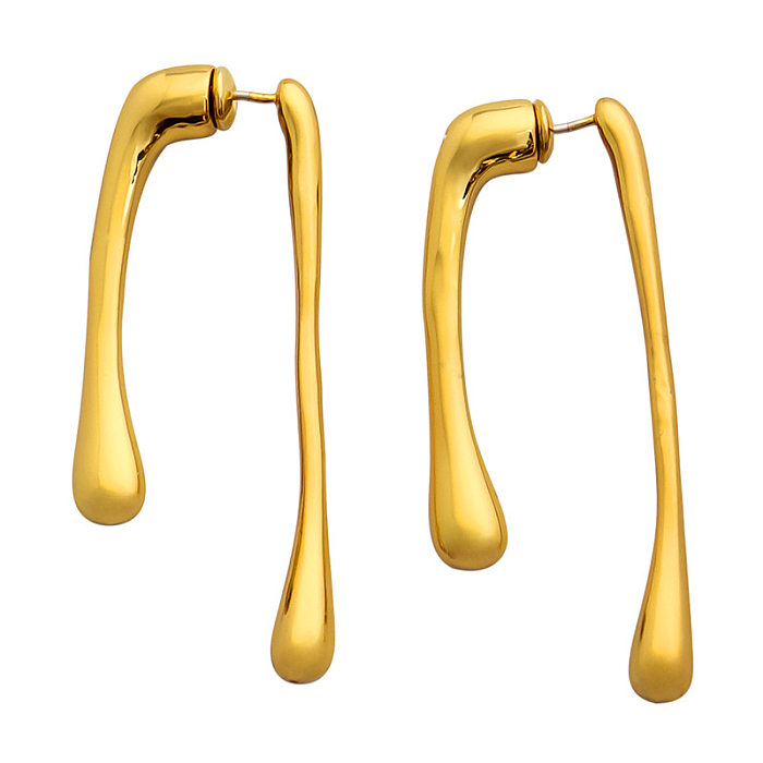 1 Pair Classic Style Geometric Copper Plating 18K Gold Plated Ear Studs