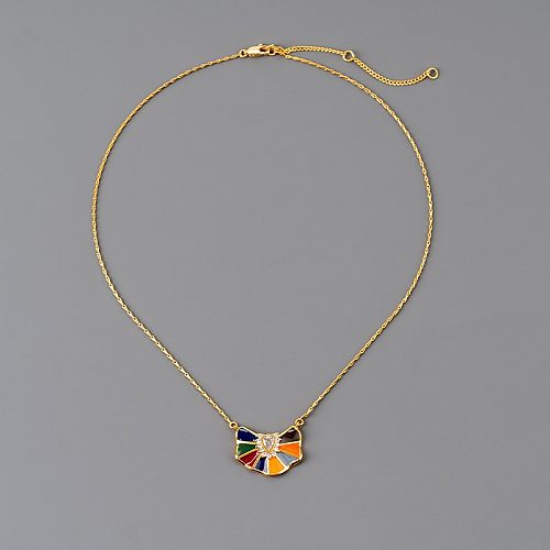 Simple Style Geometric Copper Plating Inlay Artificial Gemstones 18K Gold Plated Earrings Necklace