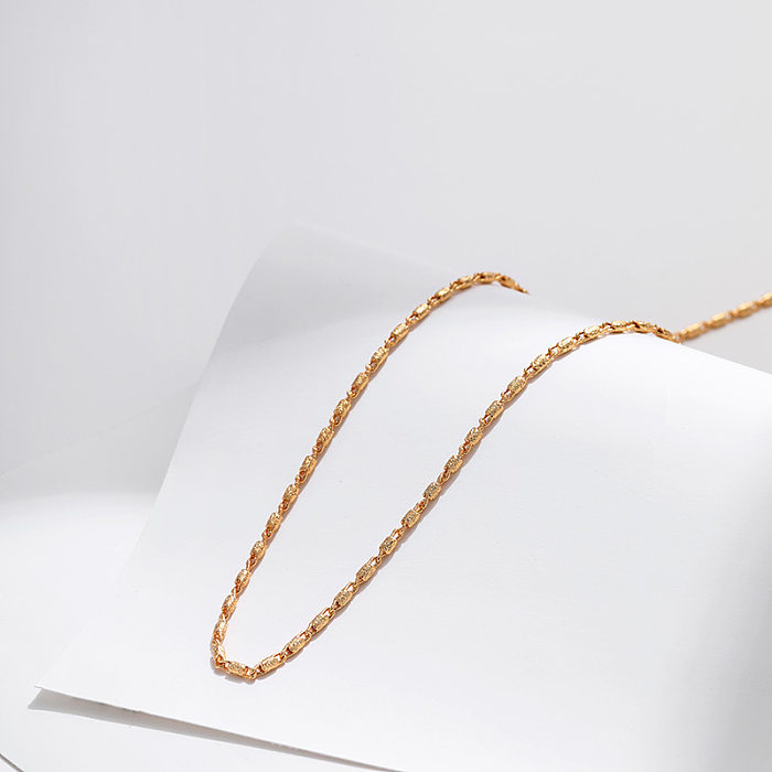 Collier de chaîne de placage de cuivre de couleur unie de style simple