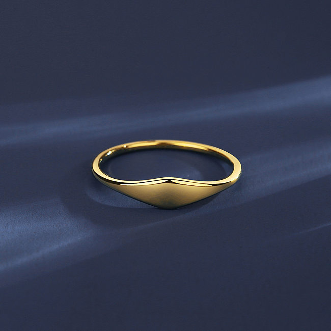 Anéis de aço inoxidável de cor sólida de estilo simples por atacado