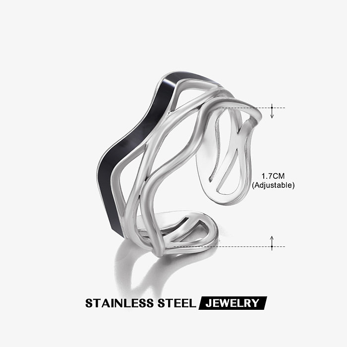 Cool Style Geometric Stainless Steel Open Ring In Bulk