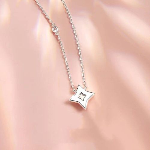 Fairy Style Elegant Star White Copper Plating Inlay Zircon Pendant Necklace