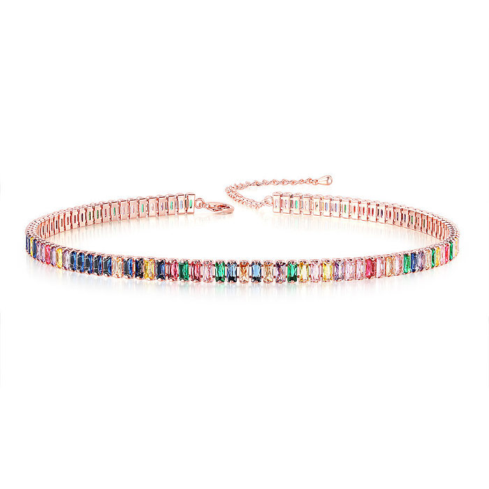 Classic Style Multicolor Copper Plating Inlay Zircon 14K Gold Plated Rose Gold Plated White Gold Plated Necklace
