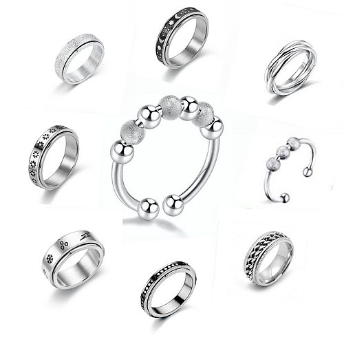 New Fashion Anti-Anxiety Rotating Titanium Steel  Decompression Couple Ring
