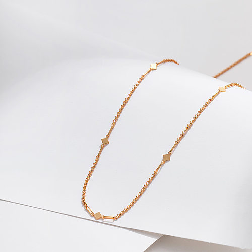 Simple Style Solid Color Copper Plating Chain Gold Plated Necklace