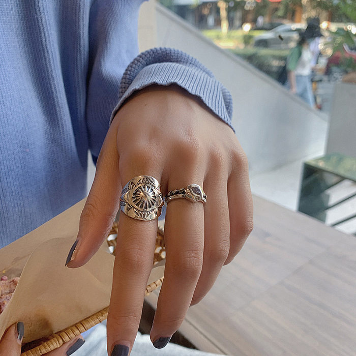 Casual Geometric Copper Silver Plated Open Rings