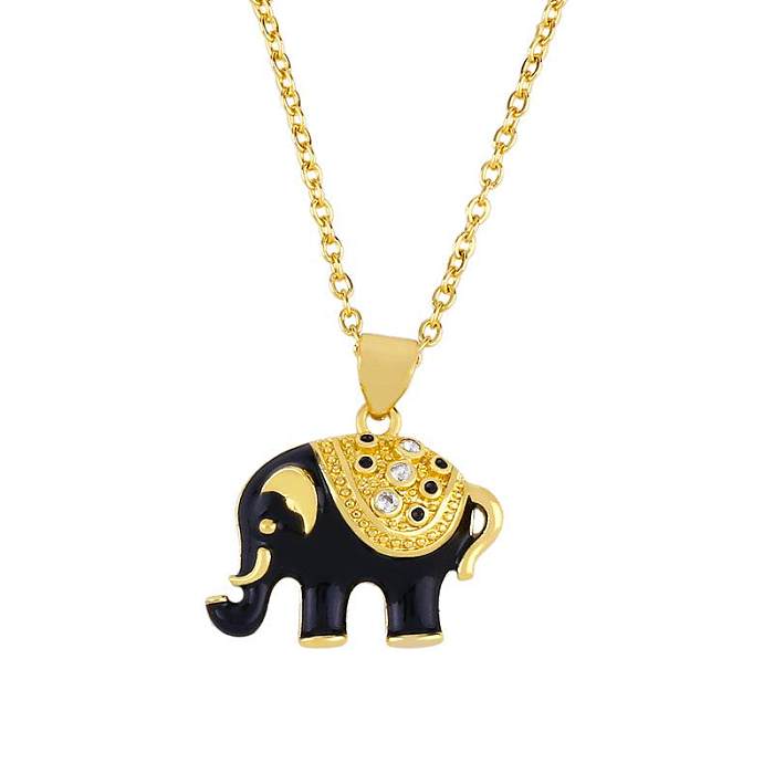 New Accessories Love Animal Elephant Necklace Female Drop Diamond Pendant Wholesale