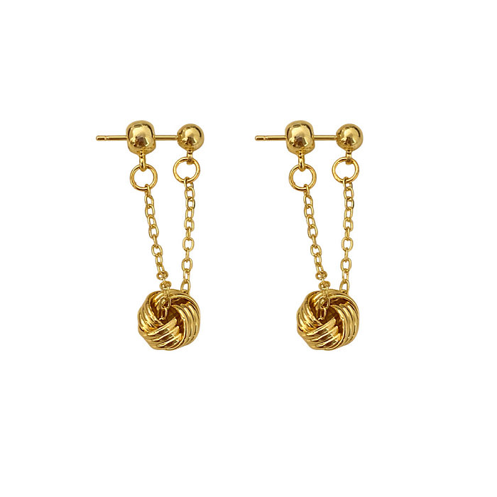1 Pair Basic Geometric Plating Copper Drop Earrings