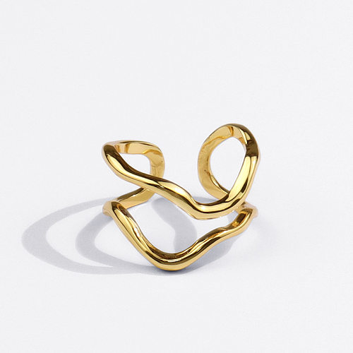 New Simple Geometric Open Double-layer Irregular Index Finger Ring