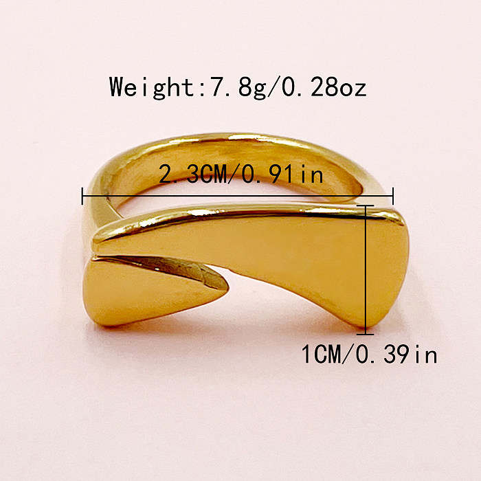 Retro French Style Triangle Stainless Steel Plating Gold Plated Rings